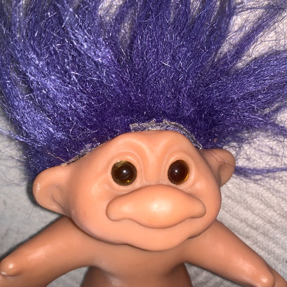 1986 DAM Norfin Troll Doll 4.5" Purple Hair - Picture 8 of 11